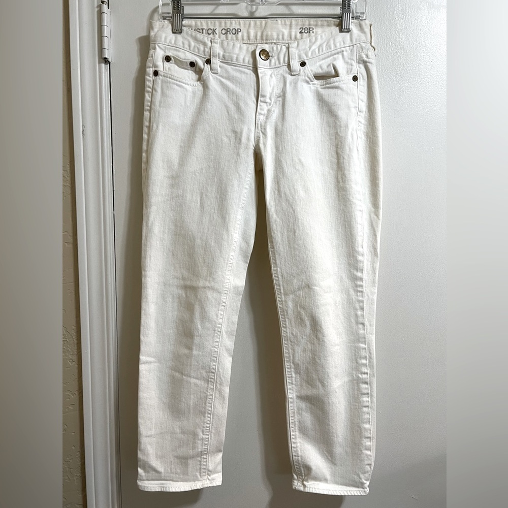J.Crew Brand Matchstick Crop Jeans size 28 White